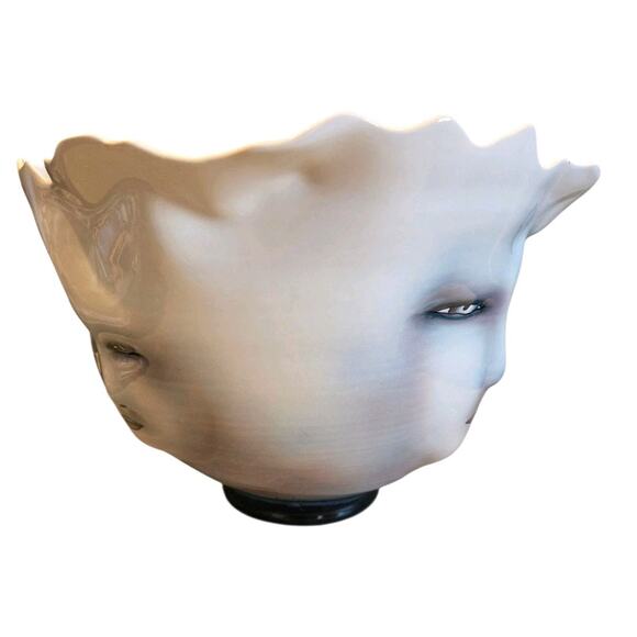 Bing Gleitsman Porcelain 3D Four Faced Bowl/Vase Post Modern Oddities Décor EUC - Picture 4 of 16